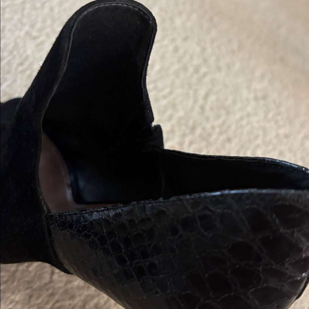 Vince Camuto open toe suede like acroc like high heels. Loved gently - Picture 7 of 8